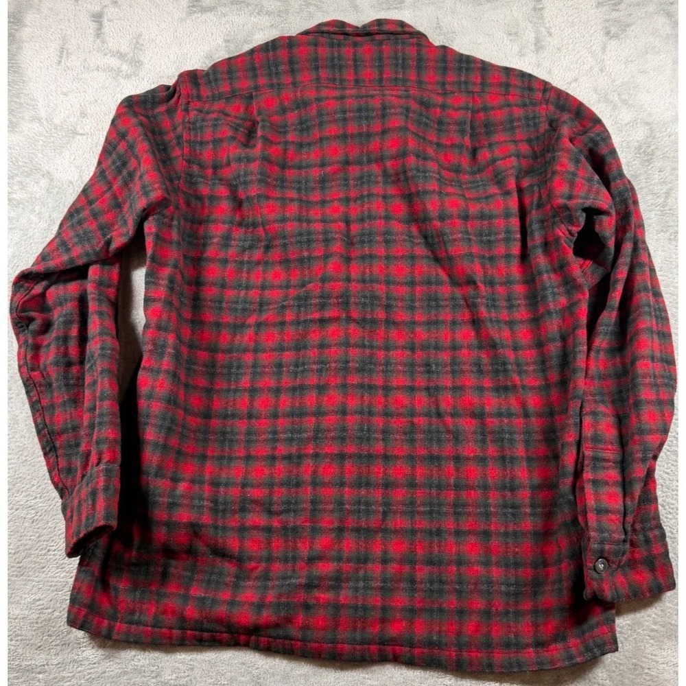 Vtg Pendleton Red Black Plaid Wool Shirt Jacket USA Mens M Lumberjack - Picture 6 of 6